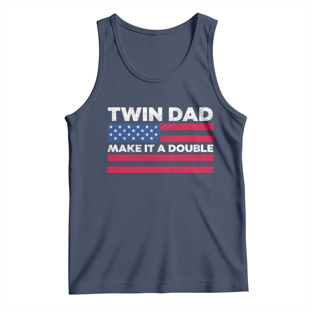 Retro Twin Dad Tank Top Make It A Double US Flag Fathers Day