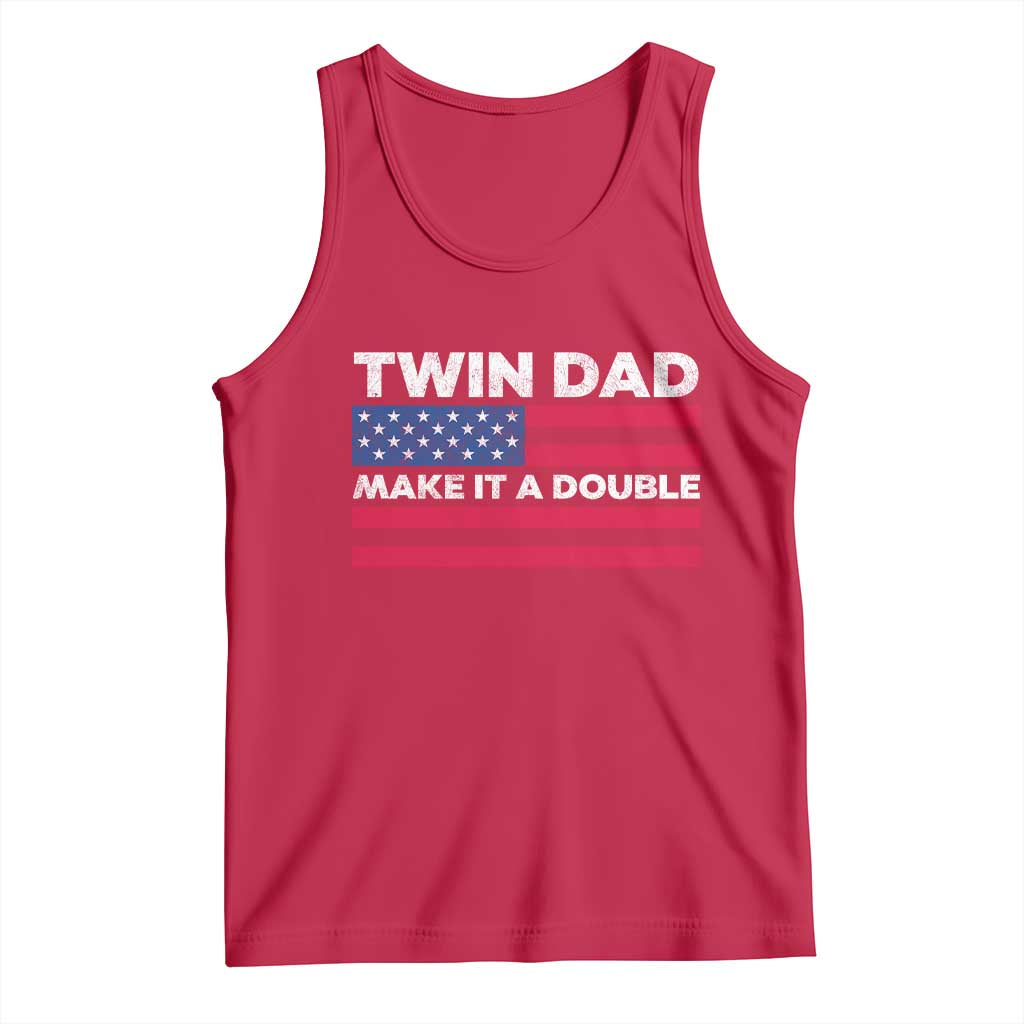 Retro Twin Dad Tank Top Make It A Double US Flag Fathers Day