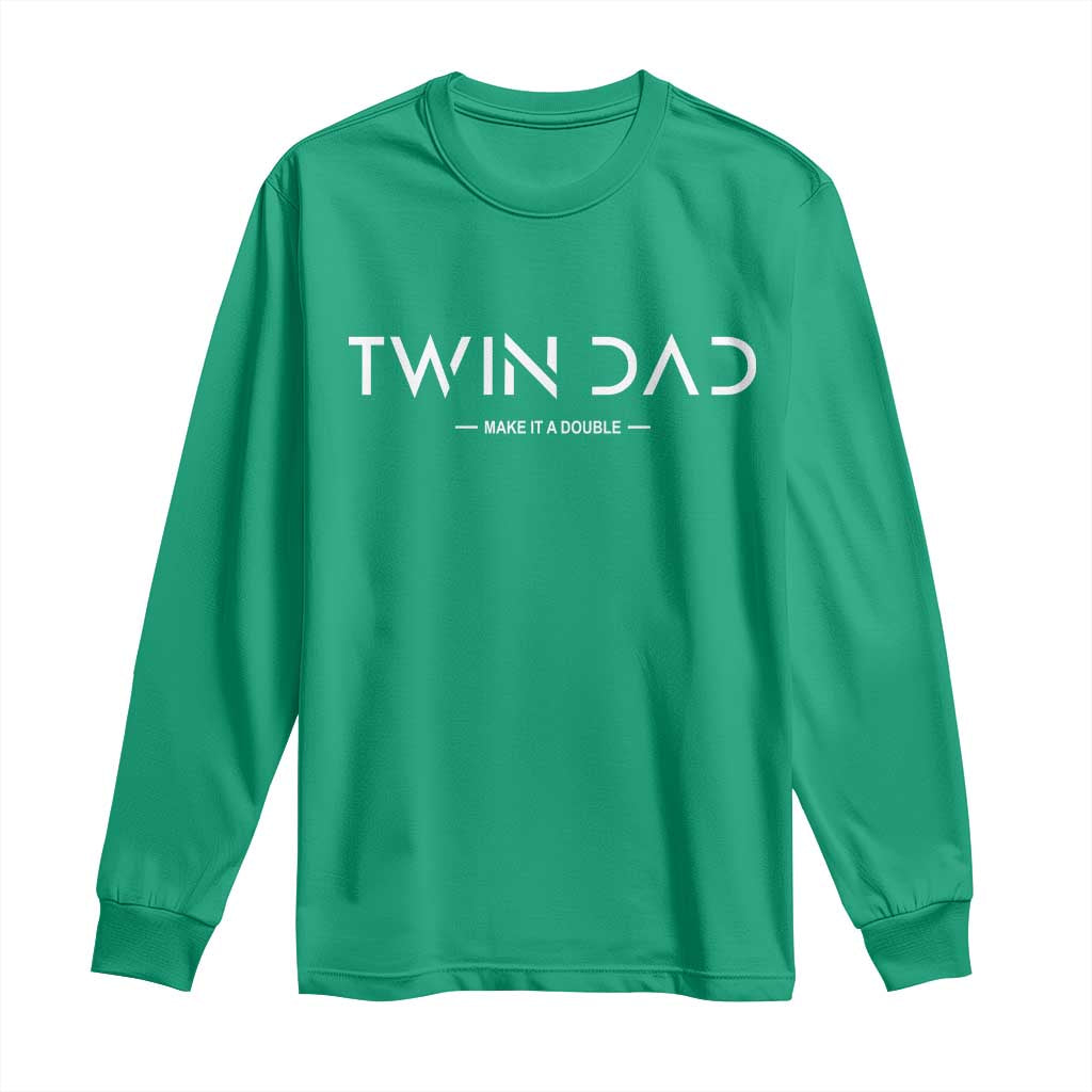 Retro Twin Dad Long Sleeve Shirt Subtle Make It A Double Minimal Fathers Day