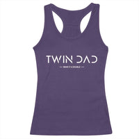 Retro Twin Dad Racerback Tank Top Subtle Make It A Double Minimal Fathers Day