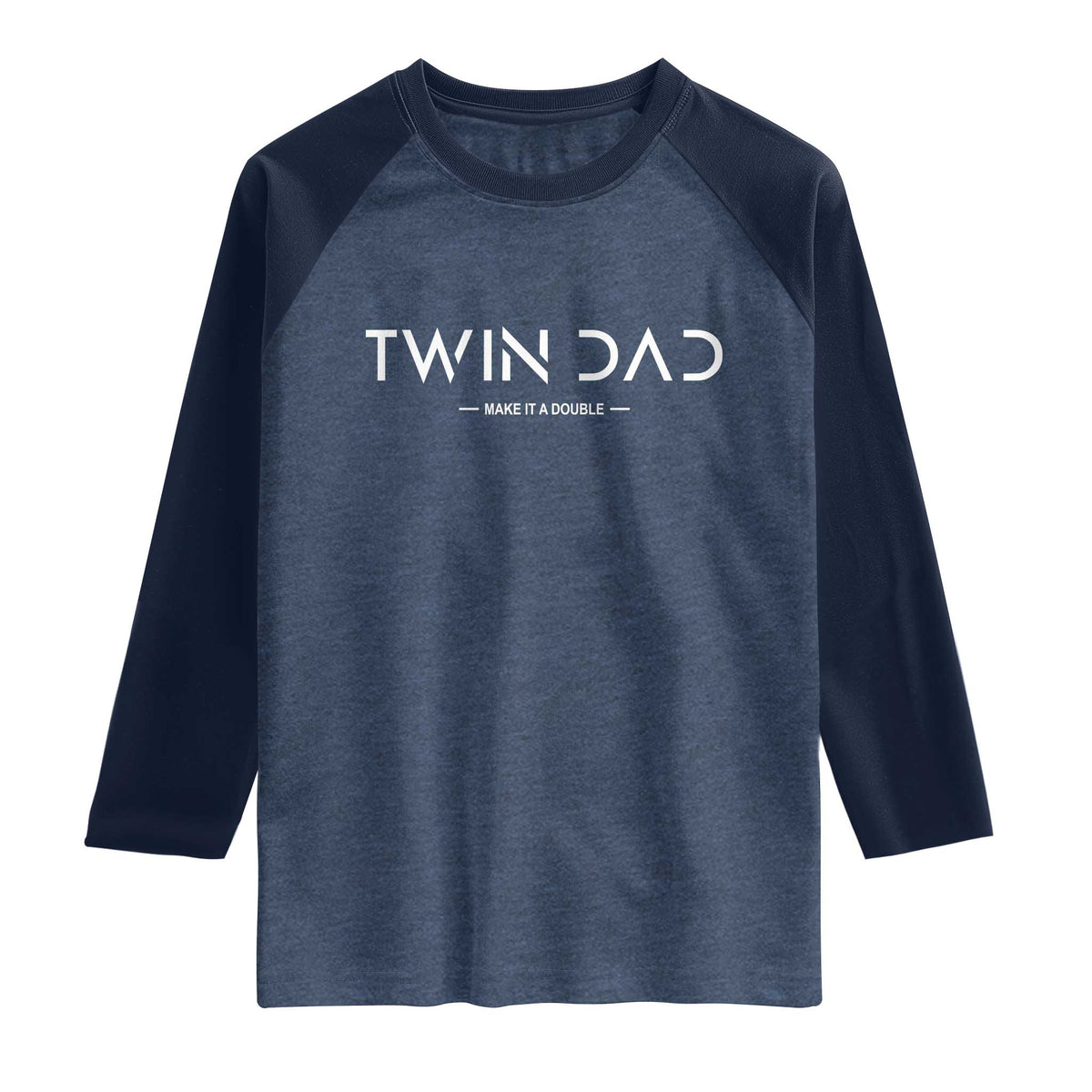 Retro Twin Dad Raglan Shirt Subtle Make It A Double Minimal Fathers Day