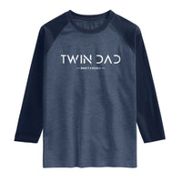 Retro Twin Dad Raglan Shirt Subtle Make It A Double Minimal Fathers Day