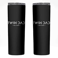 Retro Twin Dad Skinny Tumbler Subtle Make It A Double Minimal Fathers Day