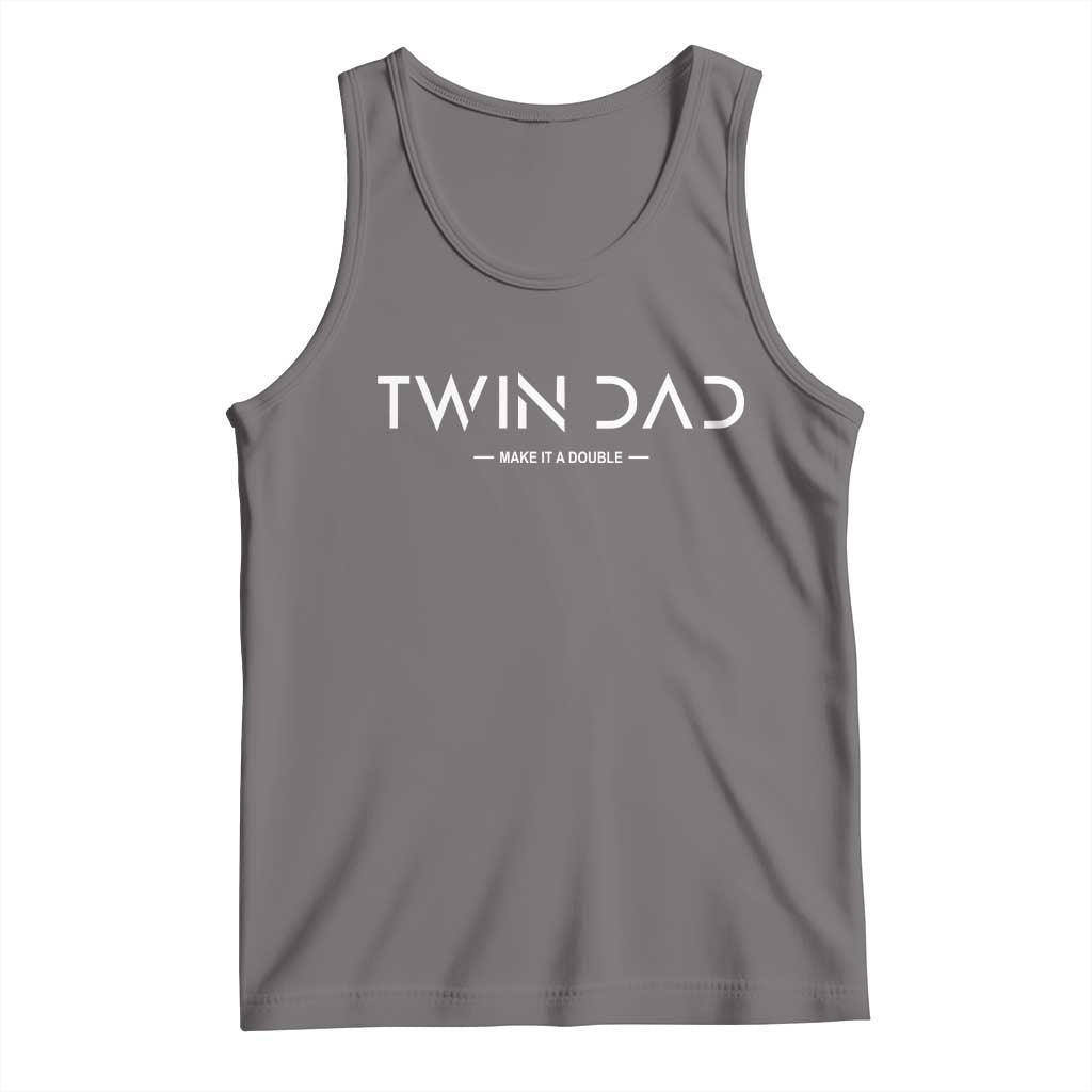 Retro Twin Dad Tank Top Subtle Make It A Double Minimal Fathers Day