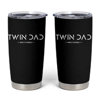 Retro Twin Dad Tumbler Cup Subtle Make It A Double Minimal Fathers Day