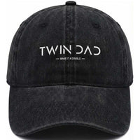 Retro Twin Dad Washed Cotton Baseball Cap Subtle Make It A Double Minimal Fathers Day
