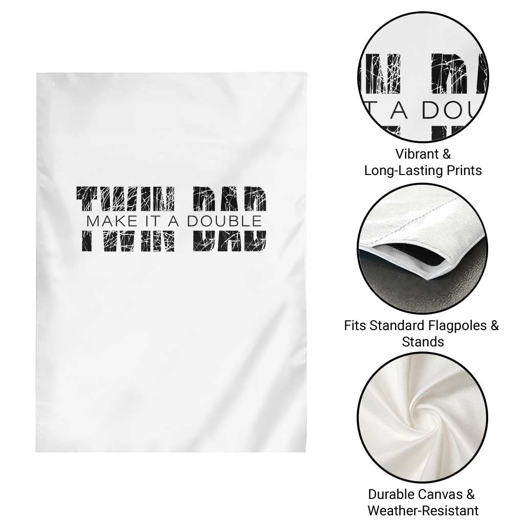 Retro Twin Dad Garden Flag Subtle Make It A Double Fathers Day