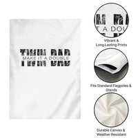 Retro Twin Dad Garden Flag Subtle Make It A Double Fathers Day