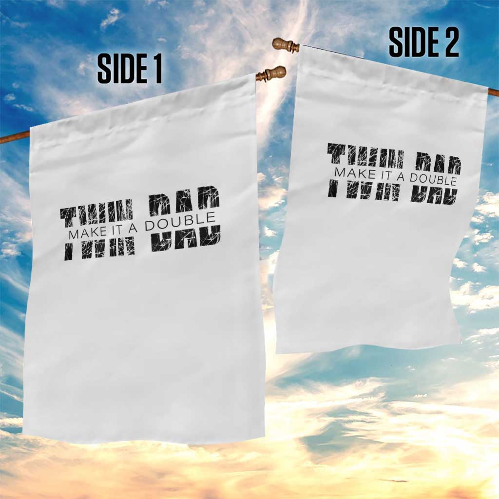 Retro Twin Dad Garden Flag Subtle Make It A Double Fathers Day