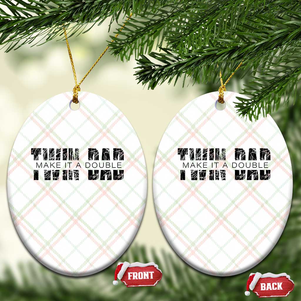Retro Twin Dad Ceramic Ornament Subtle Make It A Double Fathers Day