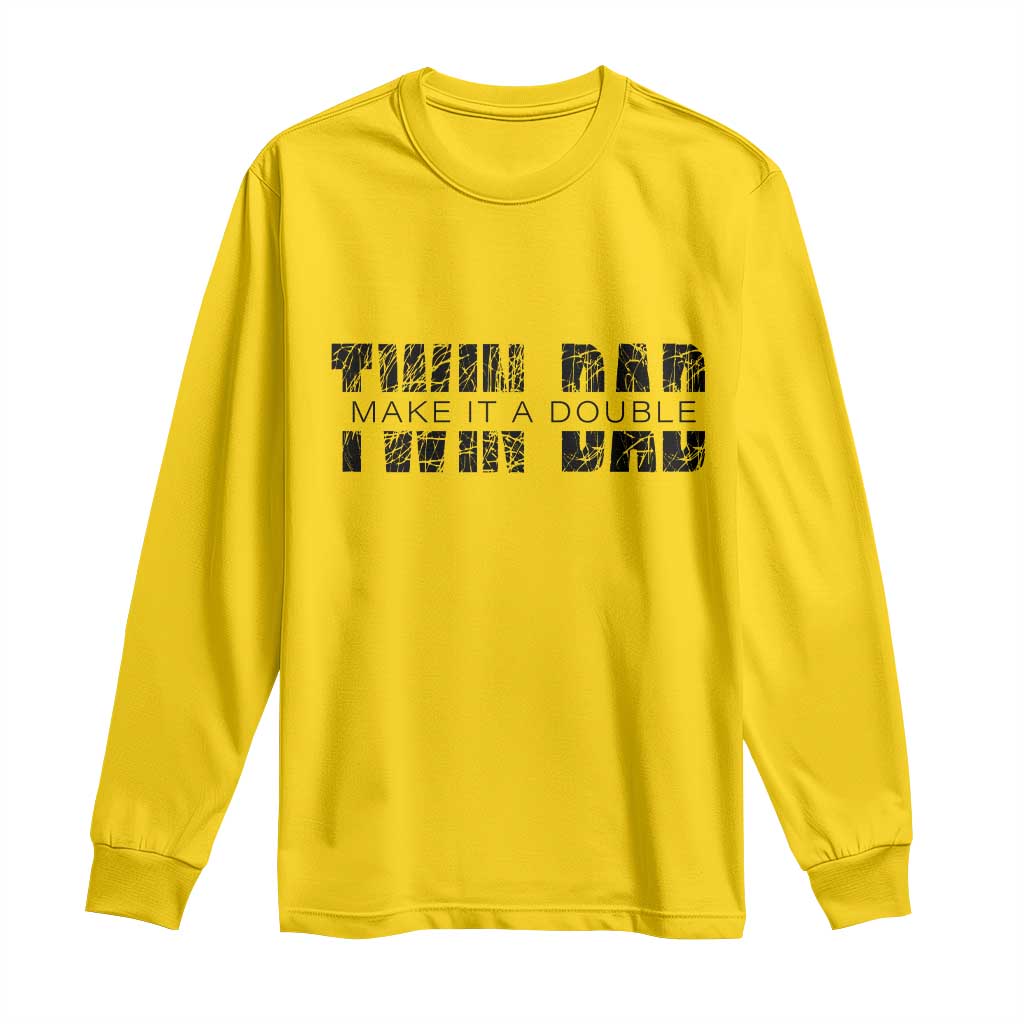 Retro Twin Dad Long Sleeve Shirt Subtle Make It A Double Fathers Day
