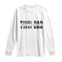 Retro Twin Dad Long Sleeve Shirt Subtle Make It A Double Fathers Day
