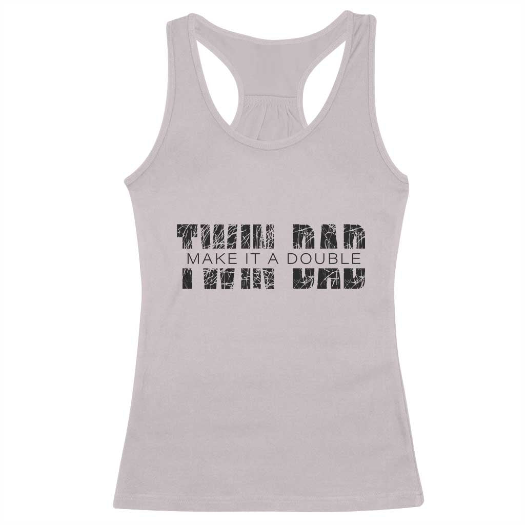 Retro Twin Dad Racerback Tank Top Subtle Make It A Double Fathers Day