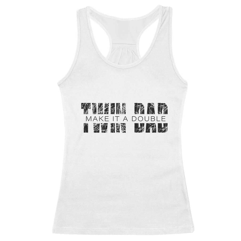 Retro Twin Dad Racerback Tank Top Subtle Make It A Double Fathers Day