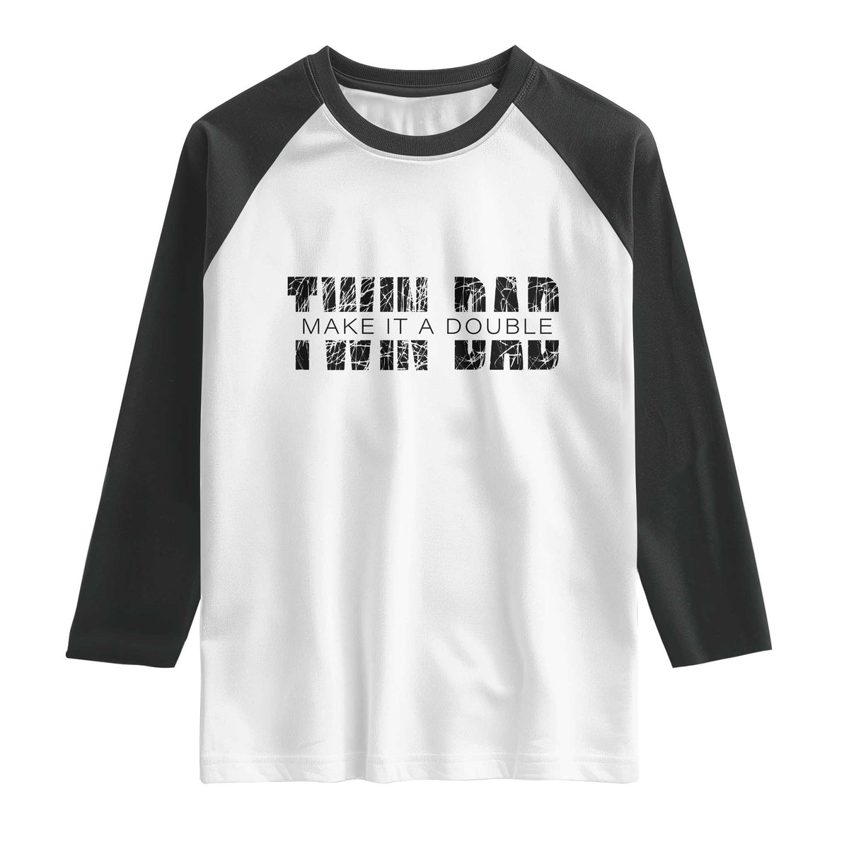 Retro Twin Dad Raglan Shirt Subtle Make It A Double Fathers Day