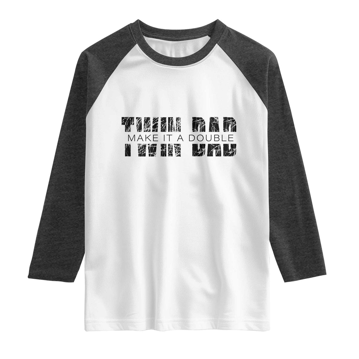 Retro Twin Dad Raglan Shirt Subtle Make It A Double Fathers Day
