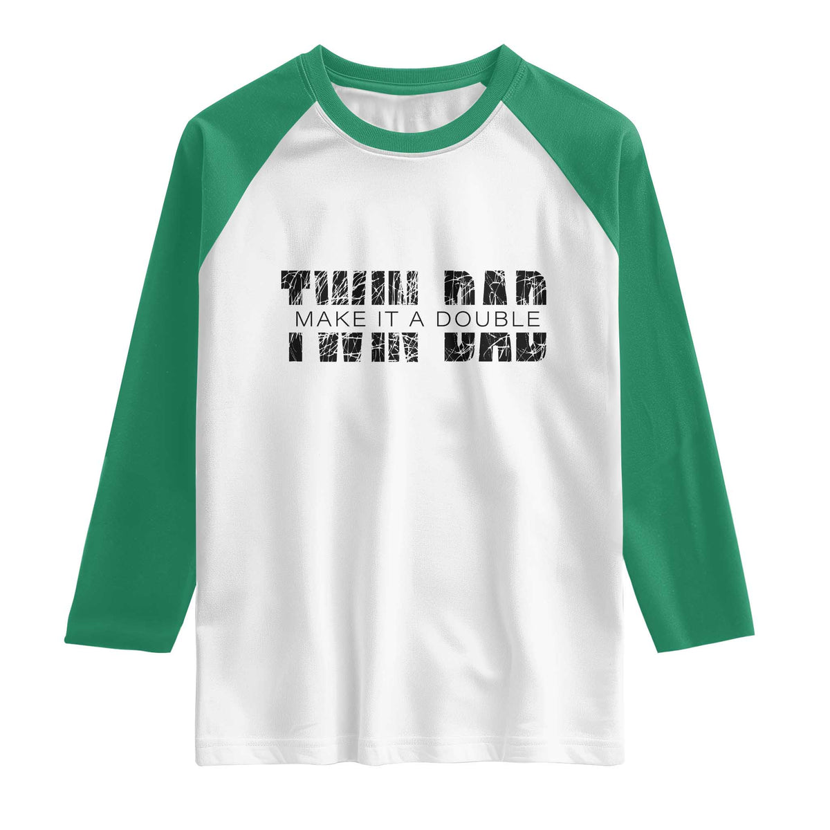 Retro Twin Dad Raglan Shirt Subtle Make It A Double Fathers Day