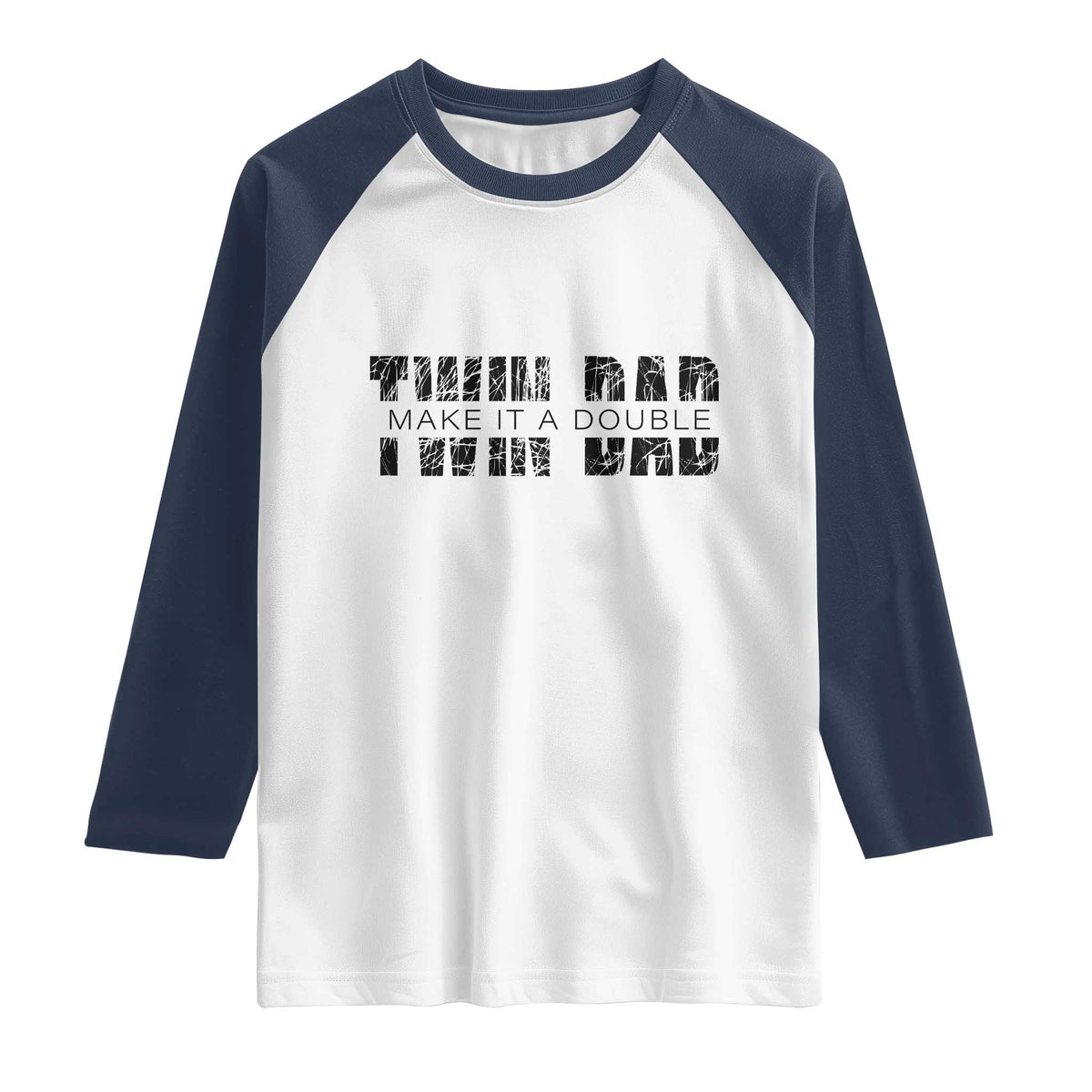 Retro Twin Dad Raglan Shirt Subtle Make It A Double Fathers Day