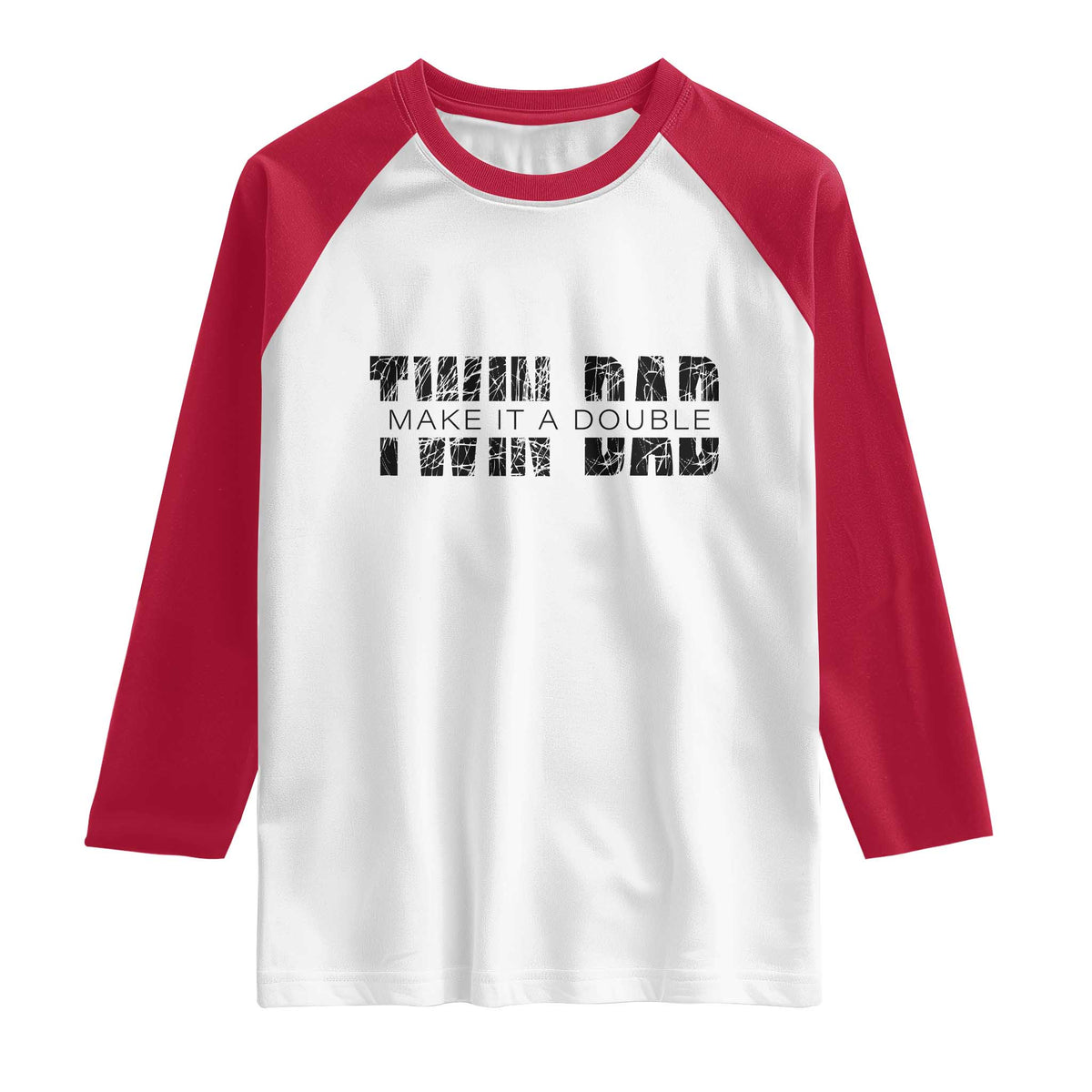 Retro Twin Dad Raglan Shirt Subtle Make It A Double Fathers Day