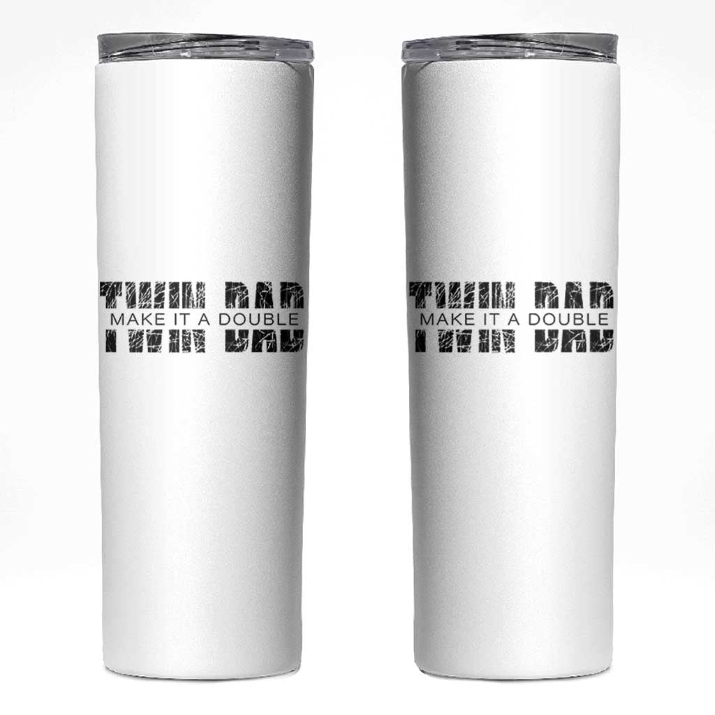 Retro Twin Dad Skinny Tumbler Subtle Make It A Double Fathers Day