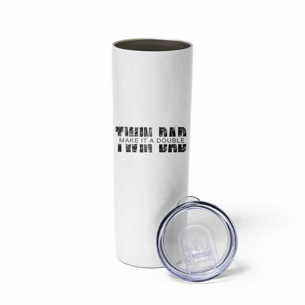 Retro Twin Dad Skinny Tumbler Subtle Make It A Double Fathers Day