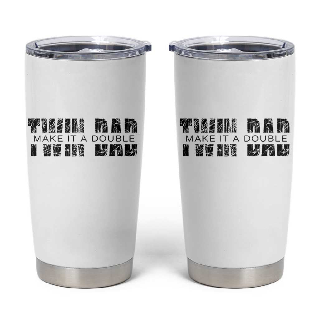 Retro Twin Dad Tumbler Cup Subtle Make It A Double Fathers Day