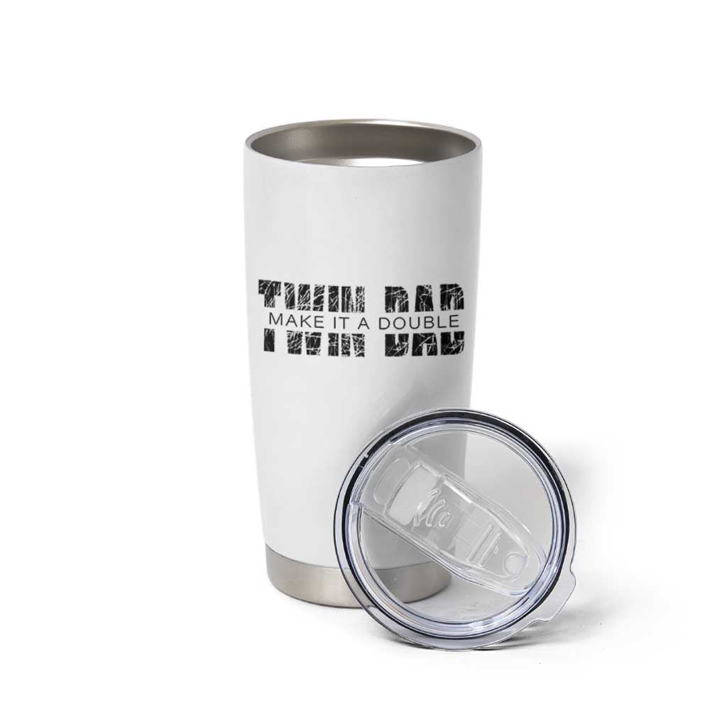 Retro Twin Dad Tumbler Cup Subtle Make It A Double Fathers Day