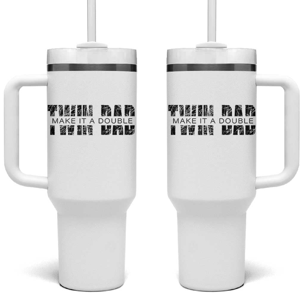 Retro Twin Dad Tumbler With Handle Subtle Make It A Double Fathers Day