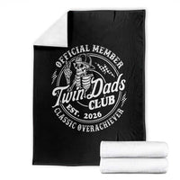 Retro Twin Dad Est 2026 Throw Blanket Funny Skeleton Dad Classic Overachiever Fathers Day