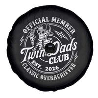 Retro Twin Dad Est 2026 Spare Tire Cover Funny Skeleton Dad Classic Overachiever Fathers Day