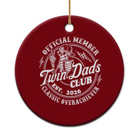 Retro Twin Dad Est 2026 Ceramic Ornament Funny Skeleton Dad Classic Overachiever Fathers Day