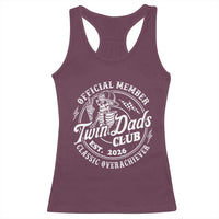 Retro Twin Dad Est 2026 Racerback Tank Top Funny Skeleton Dad Classic Overachiever Fathers Day