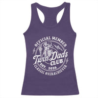 Retro Twin Dad Est 2026 Racerback Tank Top Funny Skeleton Dad Classic Overachiever Fathers Day