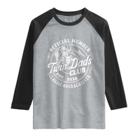 Retro Twin Dad Est 2026 Raglan Shirt Funny Skeleton Dad Classic Overachiever Fathers Day