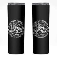 Retro Twin Dad Est 2026 Skinny Tumbler Funny Skeleton Dad Classic Overachiever Fathers Day
