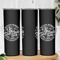 Retro Twin Dad Est 2026 Skinny Tumbler Funny Skeleton Dad Classic Overachiever Fathers Day