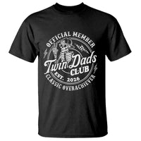 Retro Twin Dad Est 2026 T Shirt Funny Skeleton Dad Classic Overachiever Fathers Day