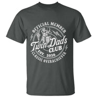 Retro Twin Dad Est 2026 T Shirt Funny Skeleton Dad Classic Overachiever Fathers Day