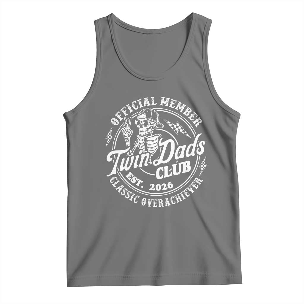 Retro Twin Dad Est 2026 Tank Top Funny Skeleton Dad Classic Overachiever Fathers Day