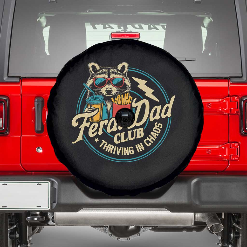 Feral Dad Club Spare Tire Cover Funny Raccoon Dad Birthday Fathers Day Gift