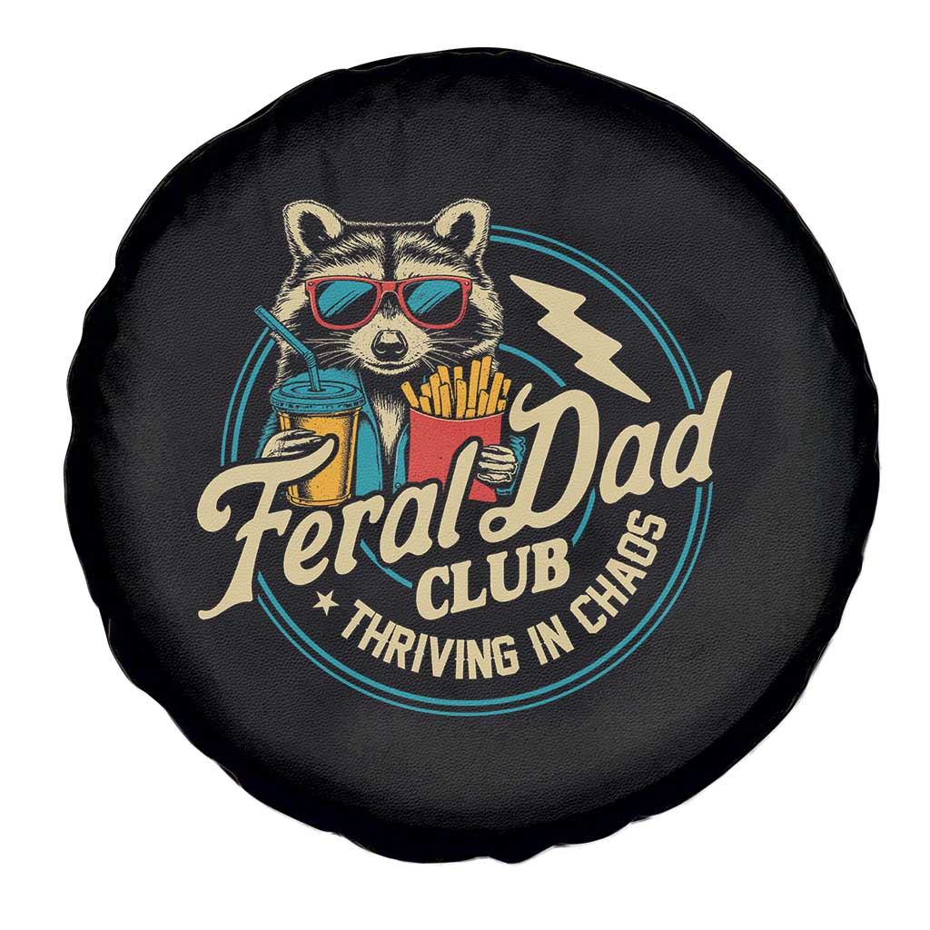 Feral Dad Club Spare Tire Cover Funny Raccoon Dad Birthday Fathers Day Gift