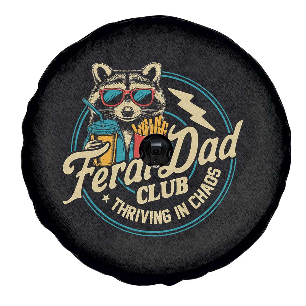 Feral Dad Club Spare Tire Cover Funny Raccoon Dad Birthday Fathers Day Gift