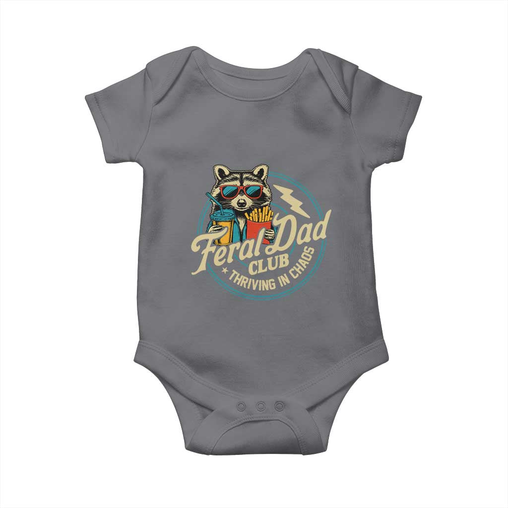 Feral Dad Club Baby Onesie Funny Raccoon Dad Birthday Fathers Day Gift