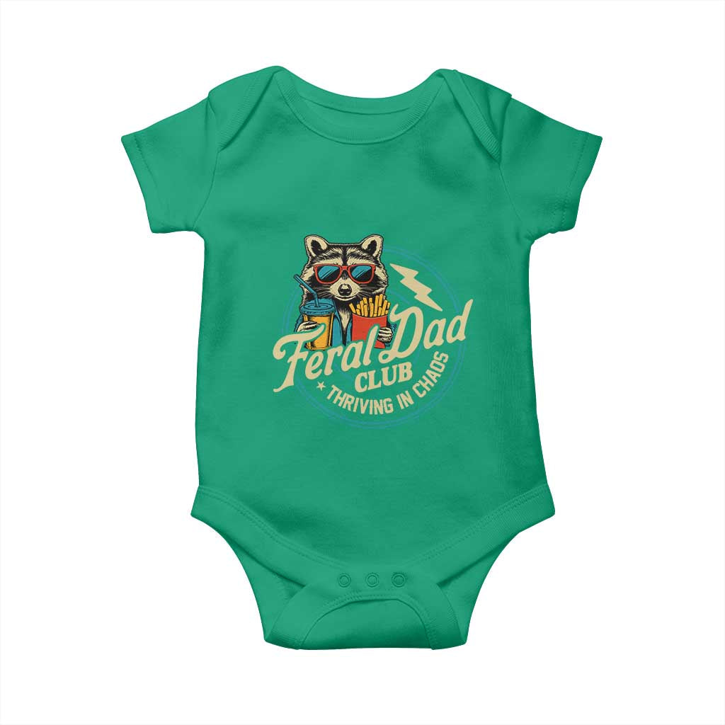 Feral Dad Club Baby Onesie Funny Raccoon Dad Birthday Fathers Day Gift