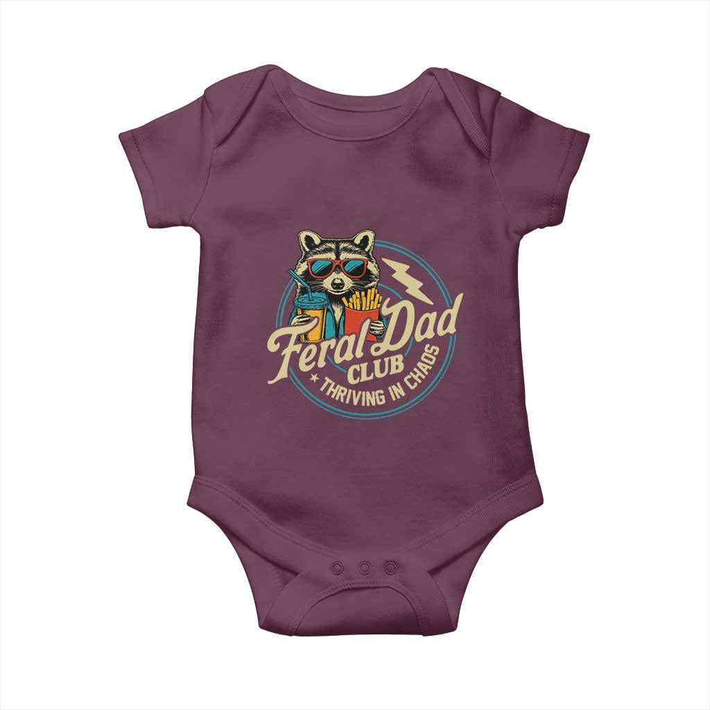 Feral Dad Club Baby Onesie Funny Raccoon Dad Birthday Fathers Day Gift