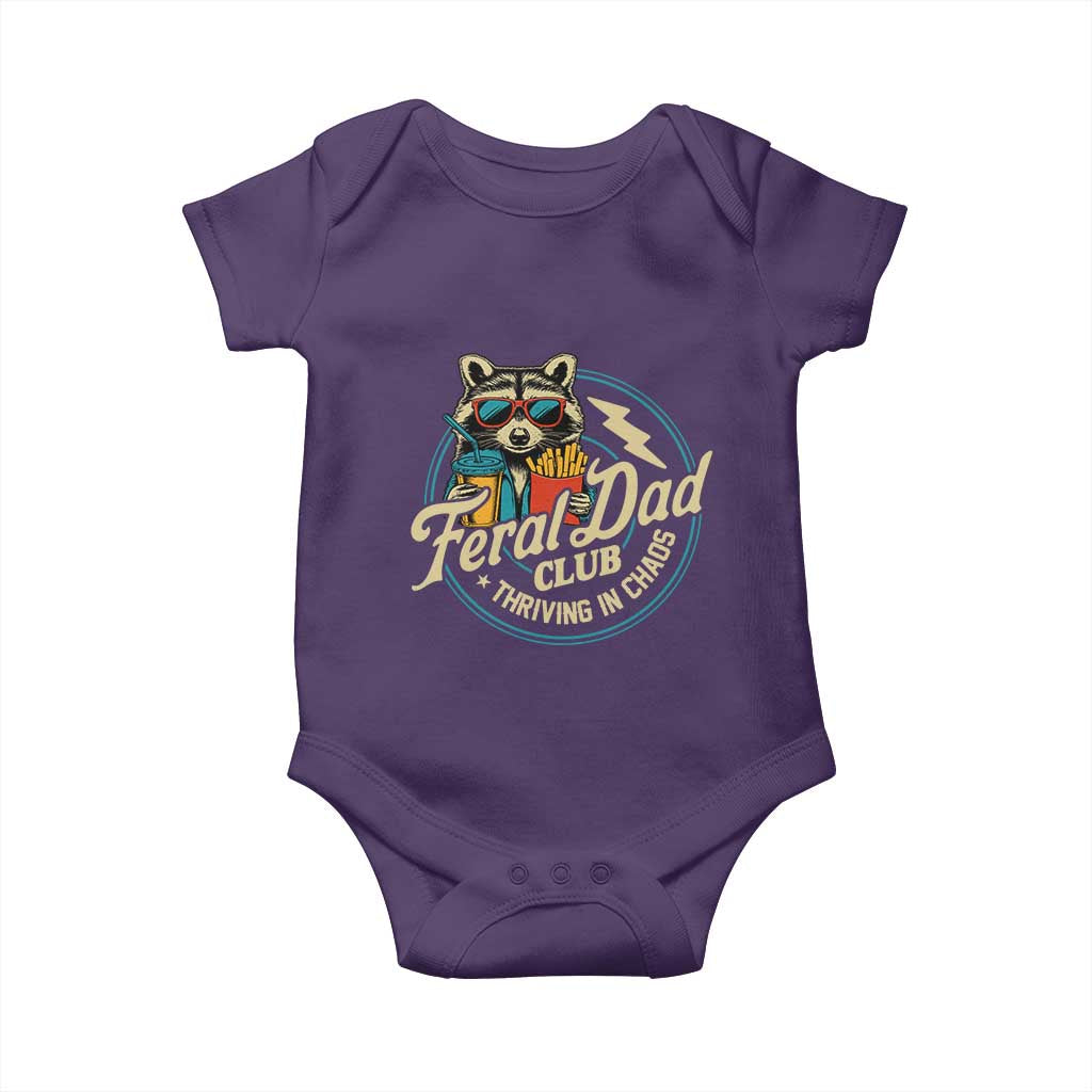 Feral Dad Club Baby Onesie Funny Raccoon Dad Birthday Fathers Day Gift