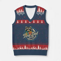 Feral Dad Club V-Neck Knit Sweater Vest Funny Raccoon Dad Birthday Fathers Day Gift