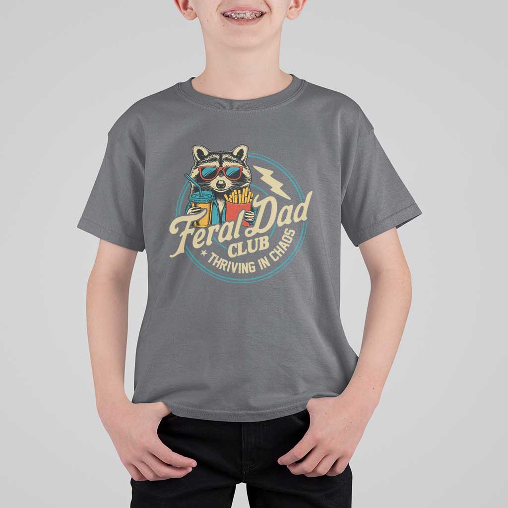 Feral Dad Club T Shirt For Kid Funny Raccoon Dad Birthday Fathers Day Gift