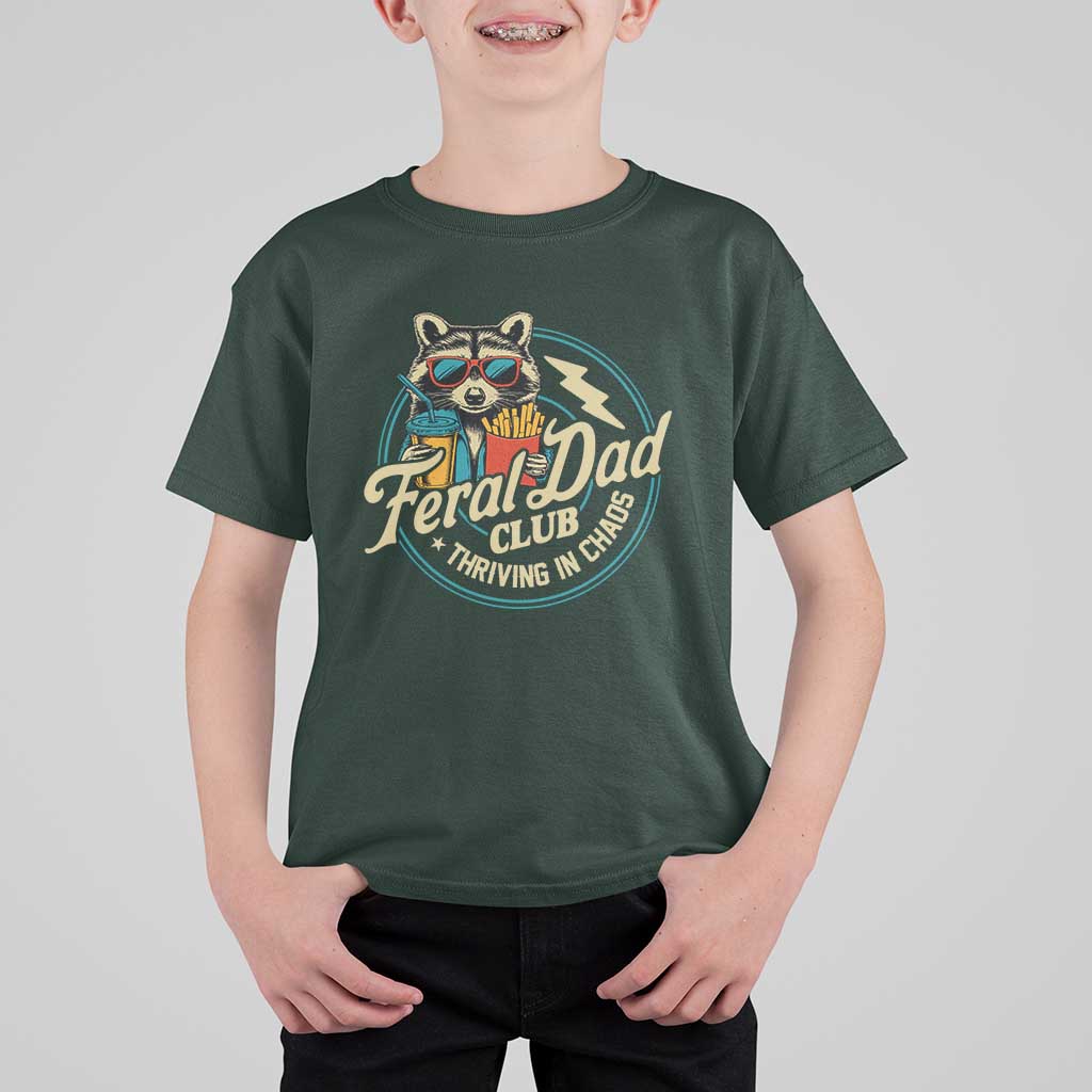 Feral Dad Club T Shirt For Kid Funny Raccoon Dad Birthday Fathers Day Gift