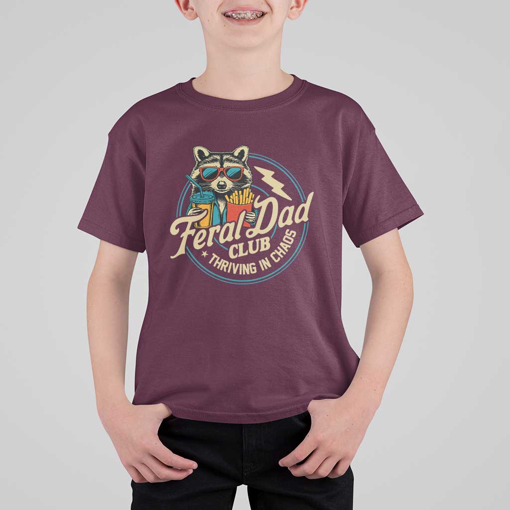 Feral Dad Club T Shirt For Kid Funny Raccoon Dad Birthday Fathers Day Gift